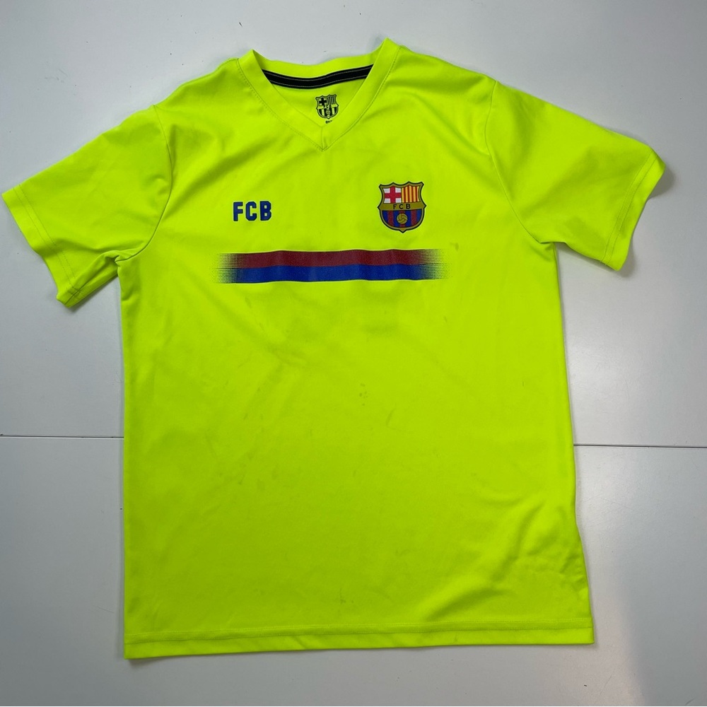FCB Barcelona Youth Lionel Messi #10 Soccer Futbol Jerseys Size XL Neon